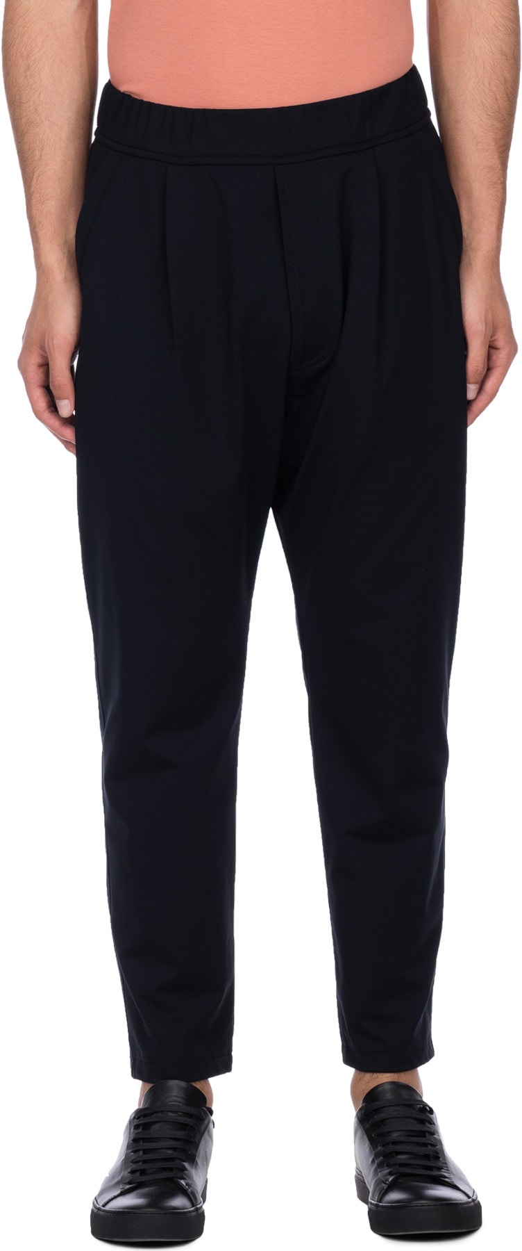 Bachour: Black Pleated Cropped Pants - 1