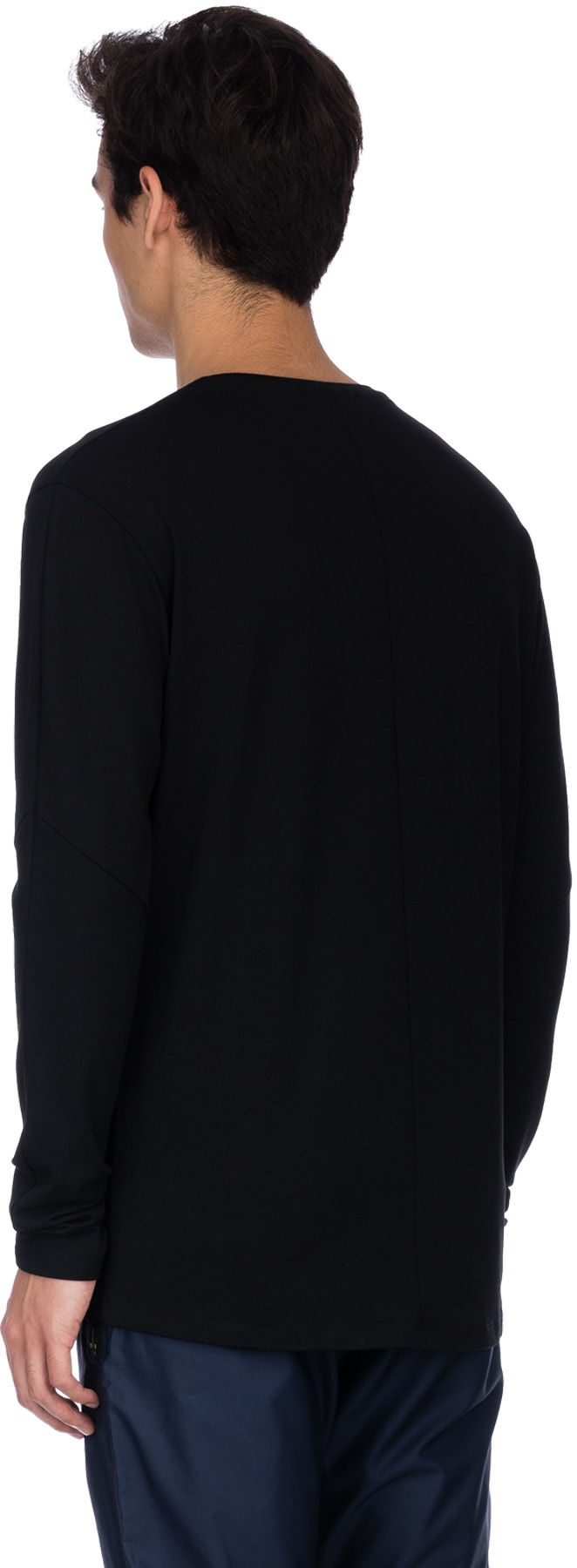 influenceu: Black Basic Stretch Long Sleeve T-Shirt - 3