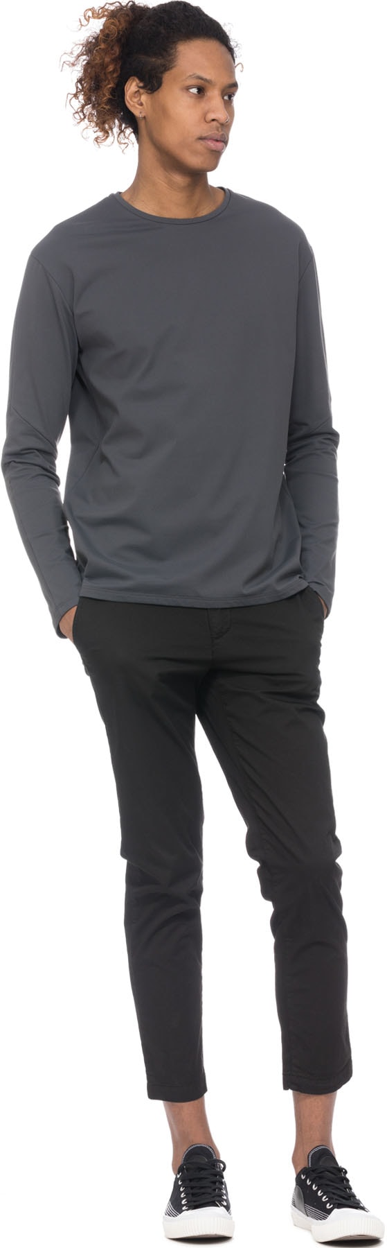 influenceu: Grey Basic Stretch Long Sleeve T-Shirt - 4