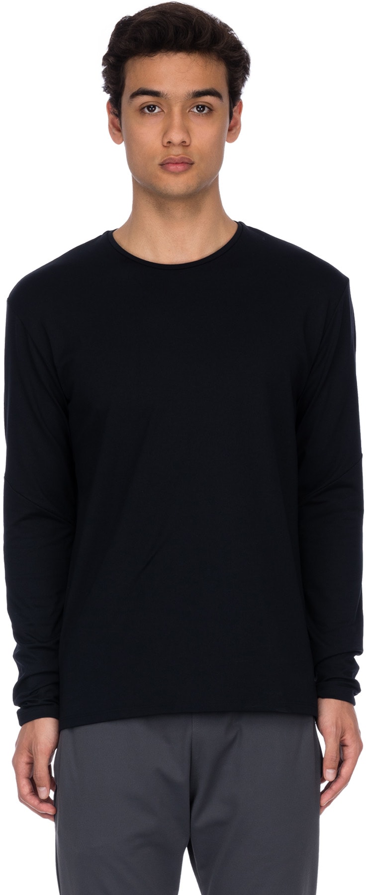 influenceu: Blue Basic Stretch Long Sleeve T-Shirt - 1