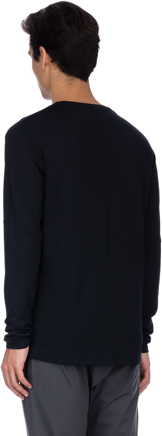 influenceu: Blue Basic Stretch Long Sleeve T-Shirt - 3