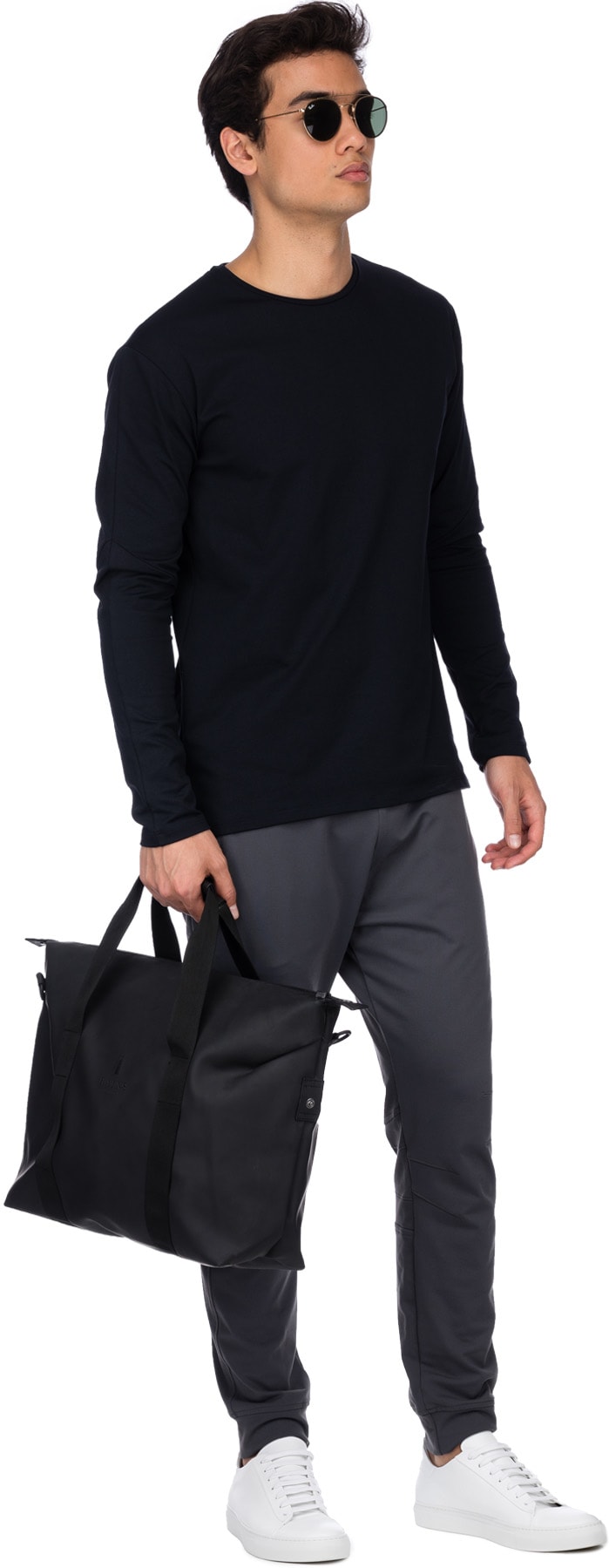 influenceu: Blue Basic Stretch Long Sleeve T-Shirt - 4