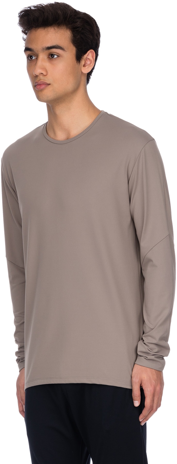 influenceu: Neutrals Basic Stretch Long Sleeve T-Shirt - 2