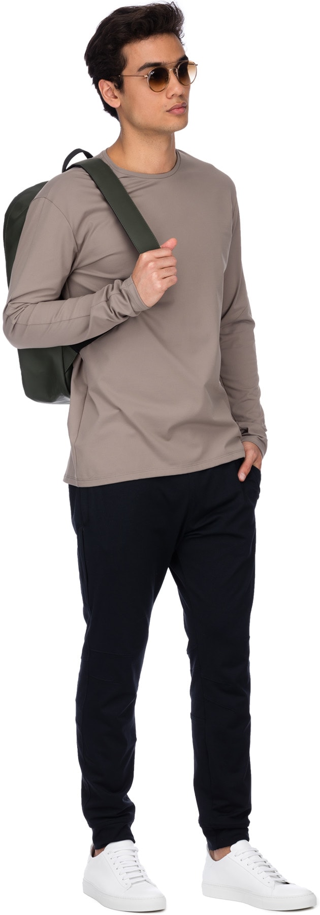 influenceu: Neutrals Basic Stretch Long Sleeve T-Shirt - 4