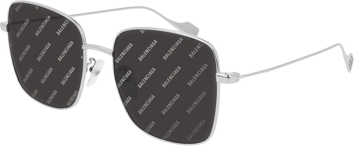 BALENCIAGA: Silver Invisible Rectangle Sunglasses - 1