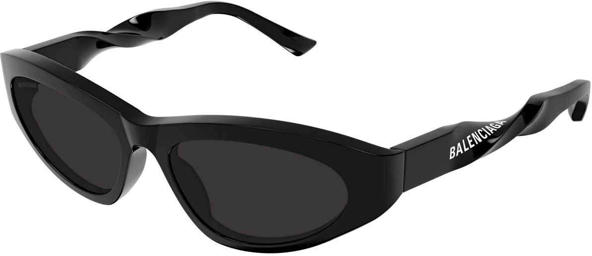 BALENCIAGA: Black Twist Cat Sunglasses - 1