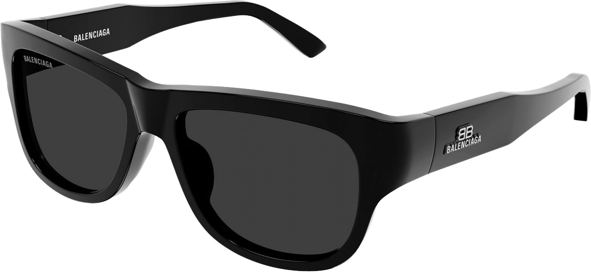BALENCIAGA: Black City Square Sunglasses - 1