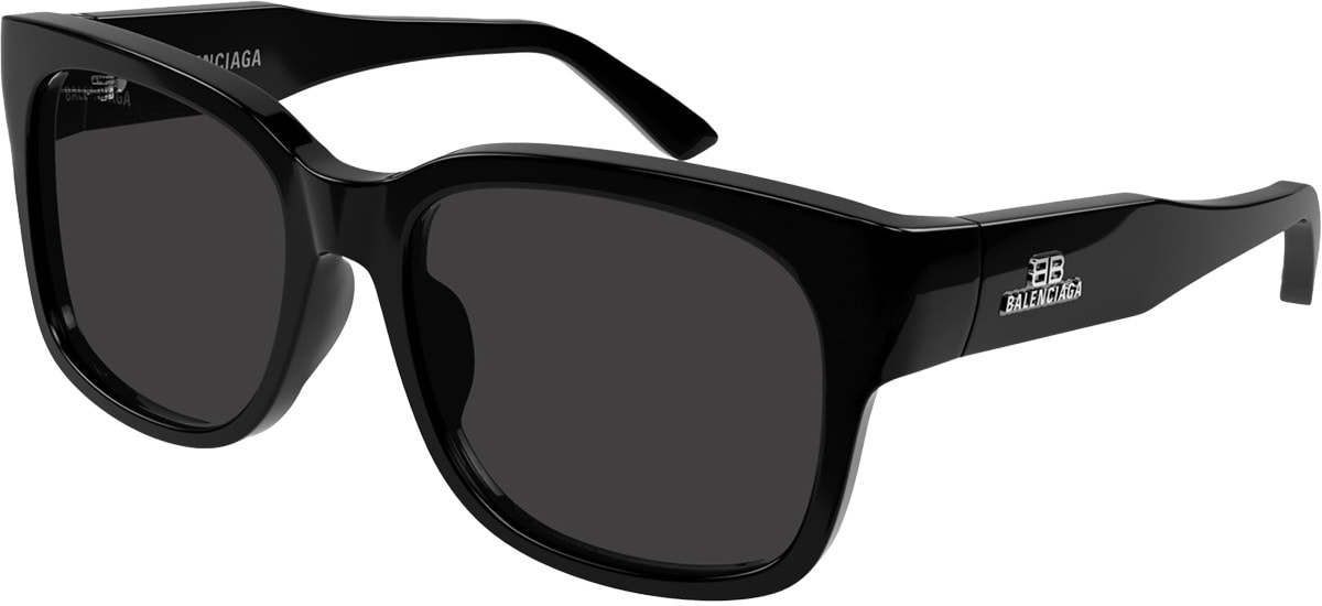 BALENCIAGA: Noir Lunettes de soleil City Square Noir - 1