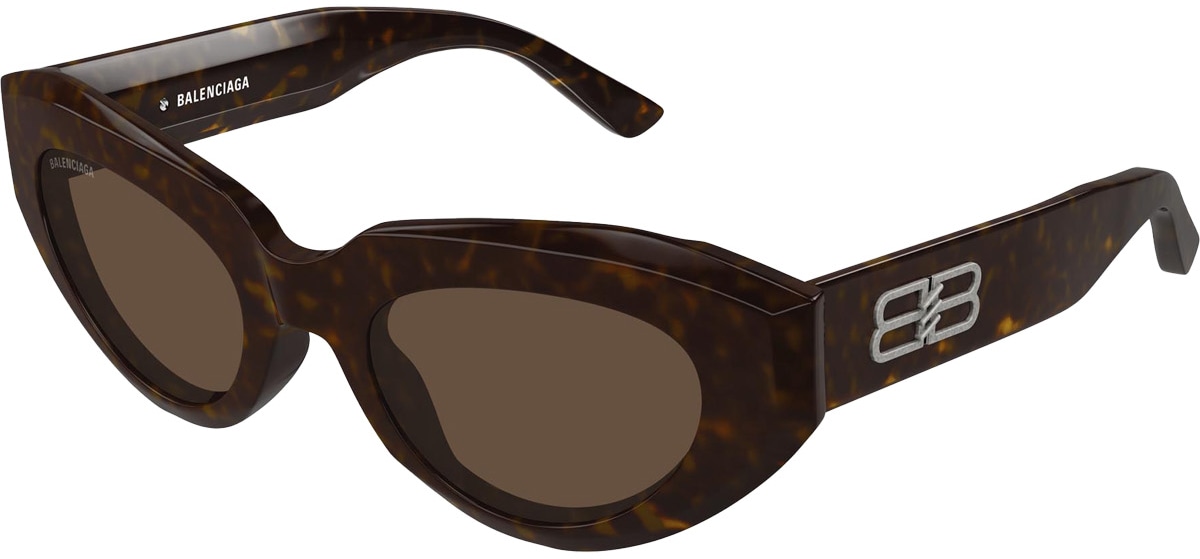 BALENCIAGA: Brown Cat-Eye Sunglasses - 1