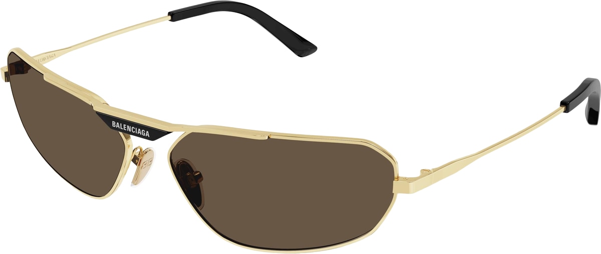 BALENCIAGA: Gold Tag 2.0 Oval Sunglasses - 1