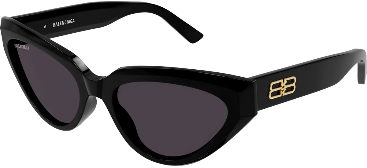 BALENCIAGA: Noir Lunettes de soleil œil de chat Noir - 1