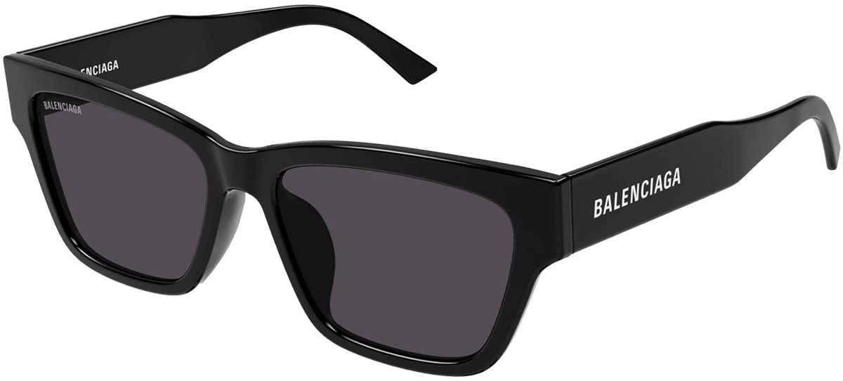 BALENCIAGA: Black Flat Square Sunglasses - 1