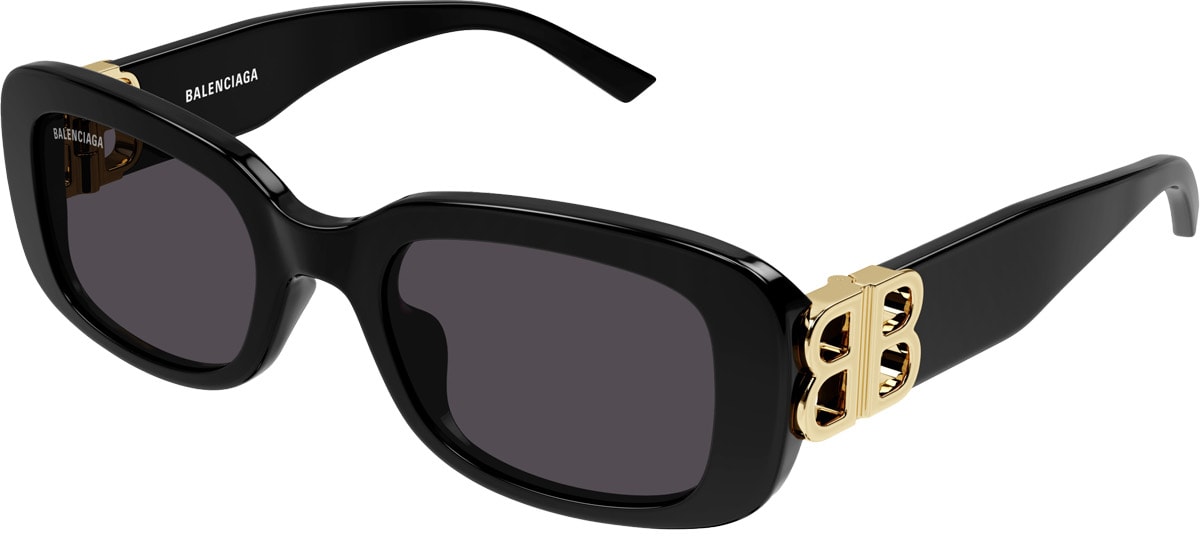 BALENCIAGA: Noir Lunettes de soleil ovales Dynasty Noir - 1