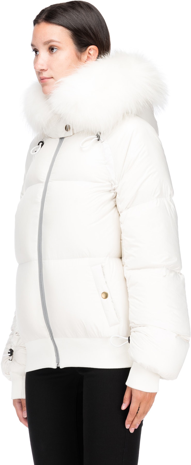 Mr & Mrs Italy: White Nylon Down Padded Bomber - 2