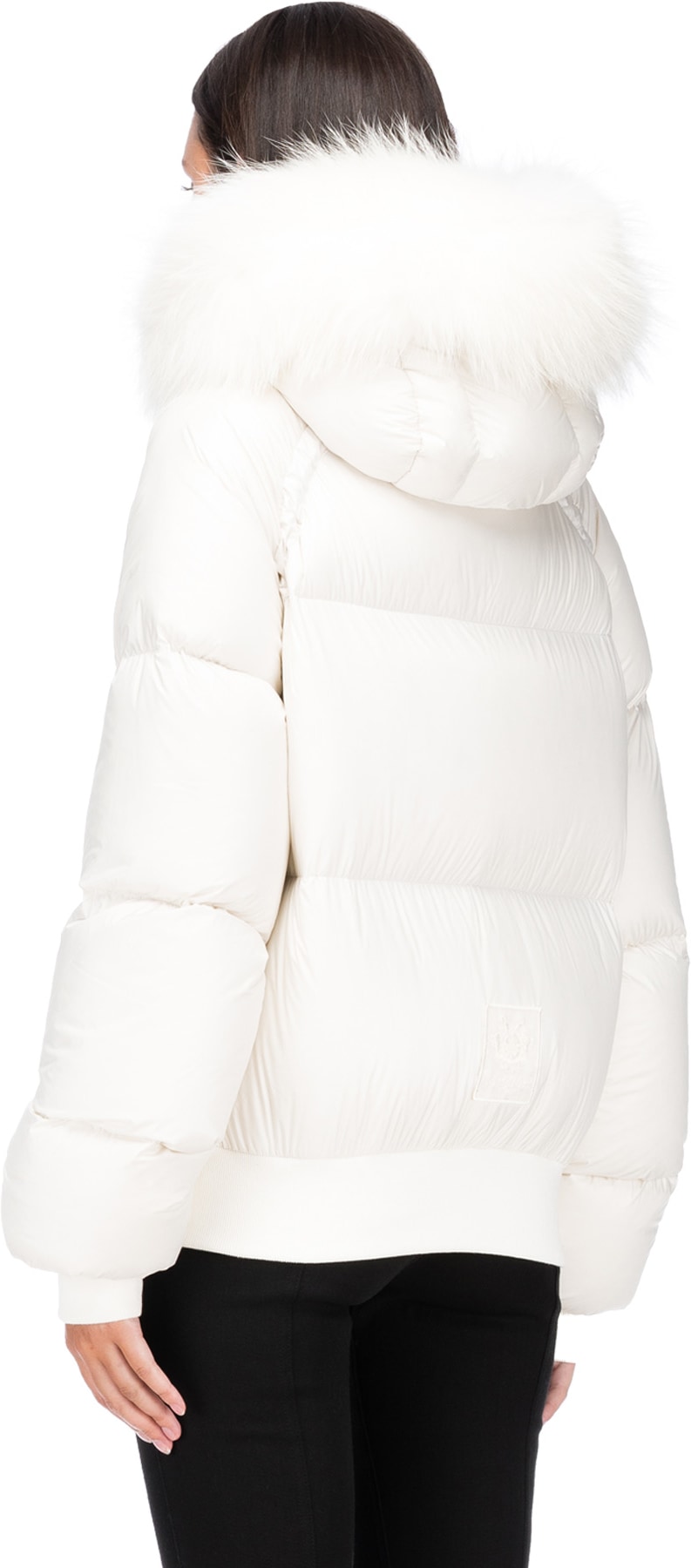 Mr & Mrs Italy: White Nylon Down Padded Bomber - 3