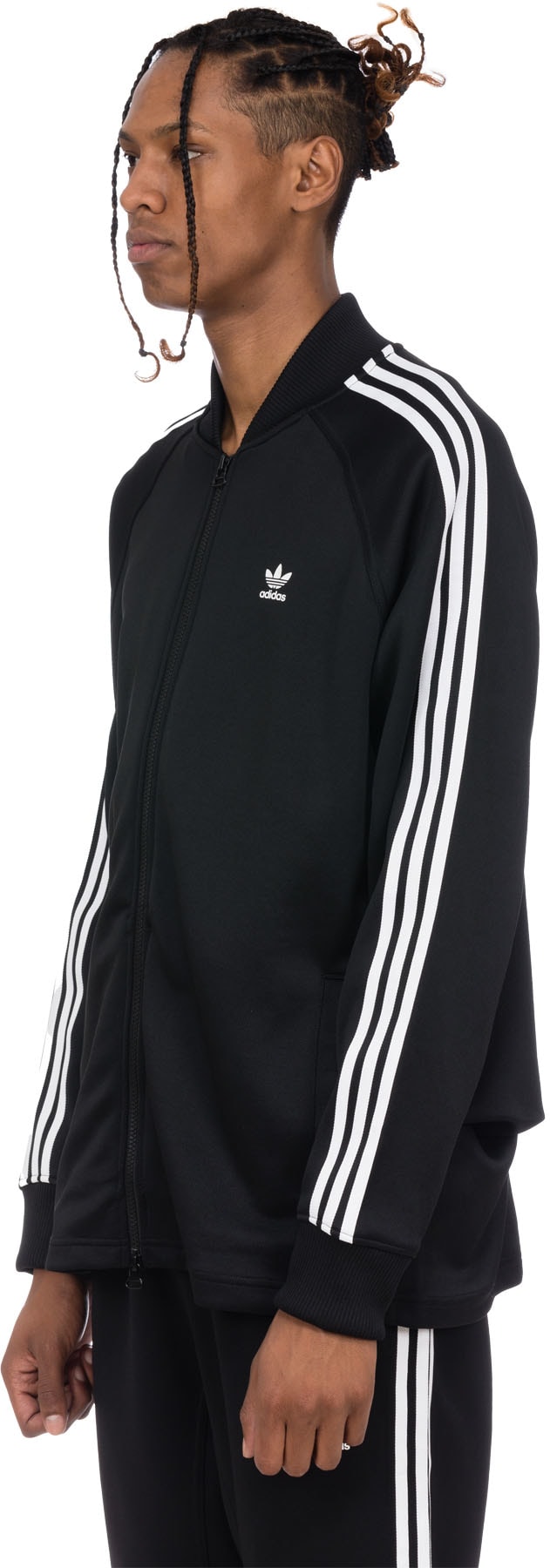 adidas Originals: Black Fashion Three Stripes Track Jacket - 2