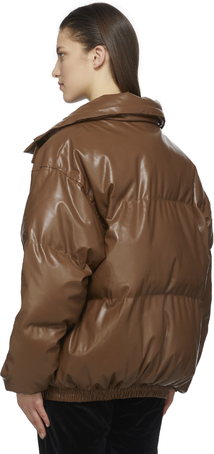 influenceu: Brun Blouson Aviateur Puffer Brun - 3