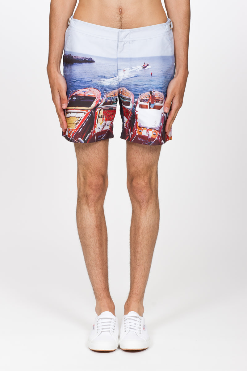 Orlebar Brown: Multicolor Bulldog Hulton Boats Beach Swim Shorts - 1