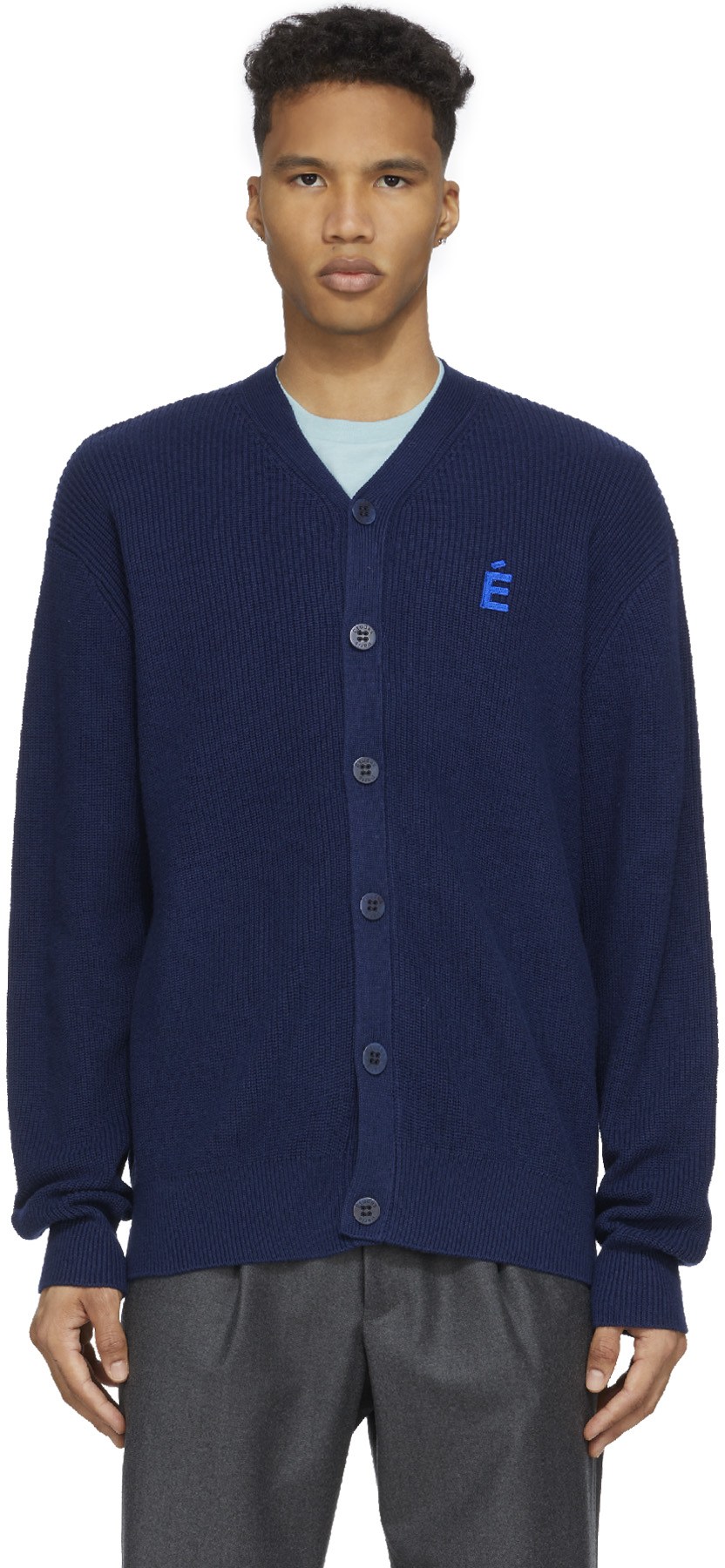 Études: Blue Boris Patch Cardigan - 1