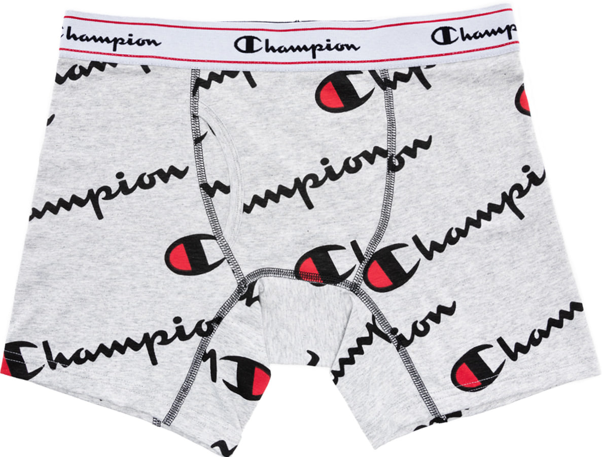 Champion: Gris Caleçon Logo Srcipt Gris - 1