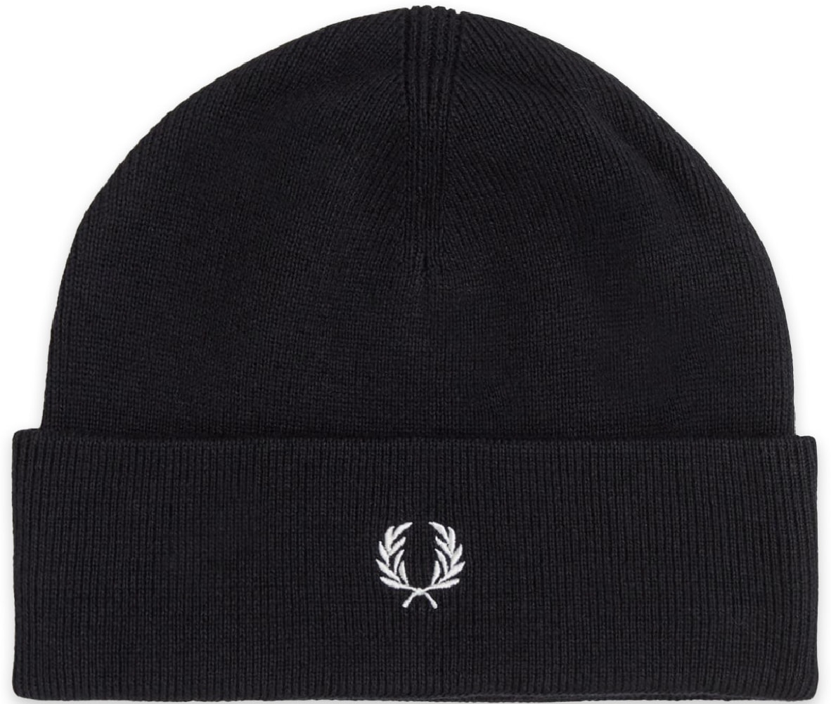 Fred Perry: Noir Bonnet en Tricot Noir - 1