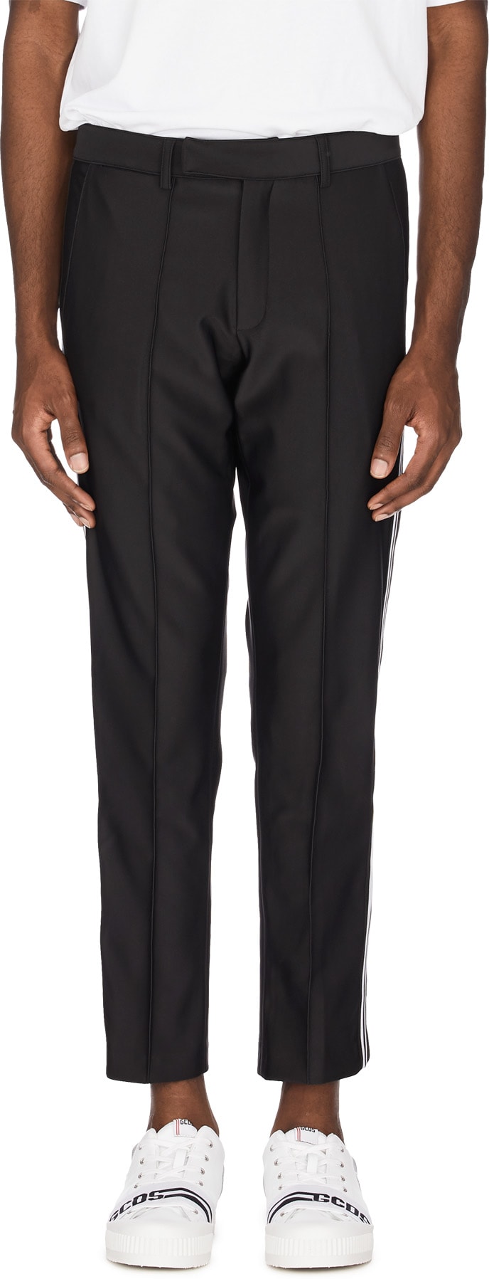 GCDS: Black Classic Logo Band Pants - 1