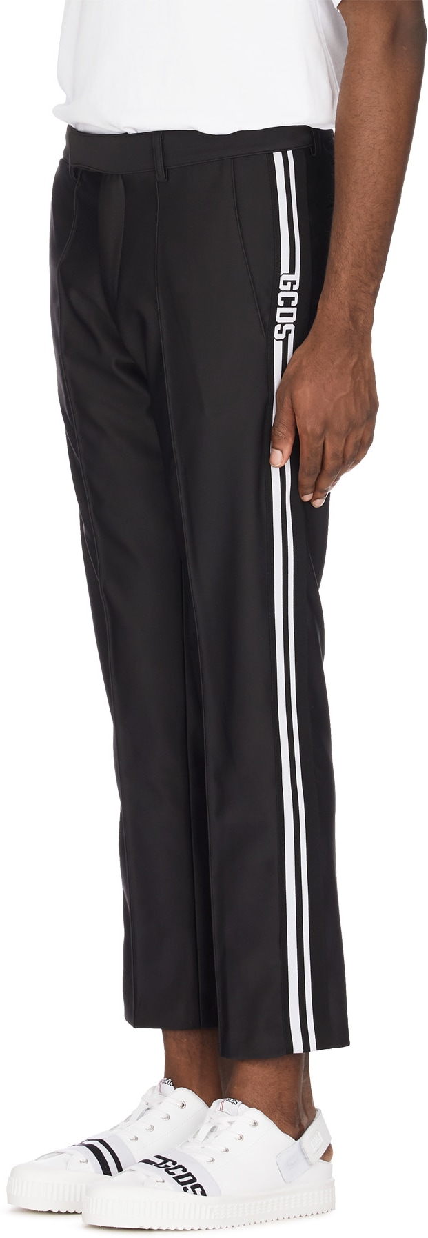 GCDS: Black Classic Logo Band Pants - 2