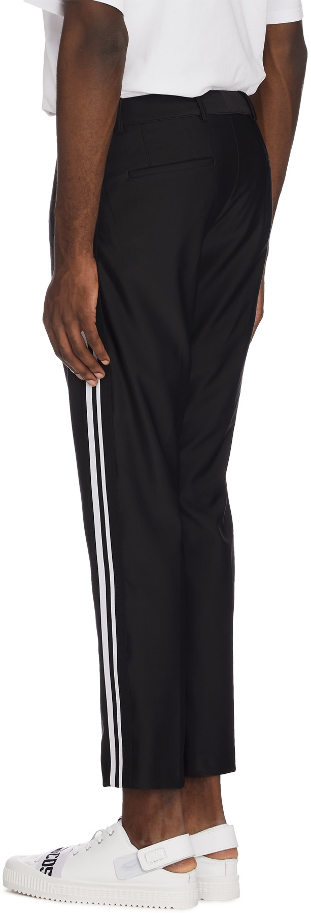 GCDS: Black Classic Logo Band Pants - 3