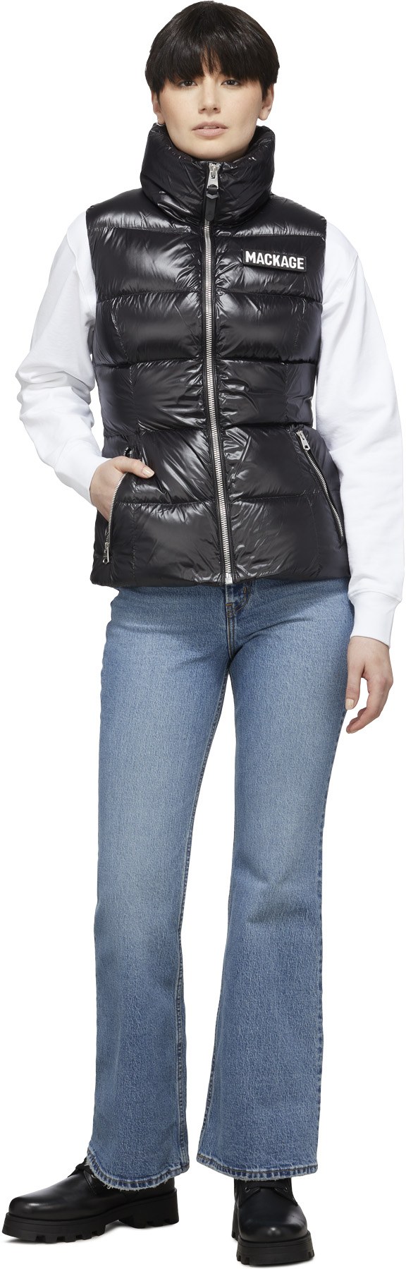 Mackage: Noir Gilet Chaya Noir - 4