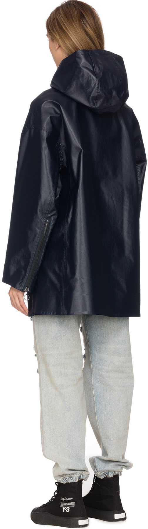 A.P.C.: Blue Oilskin Rain Jacket - 3