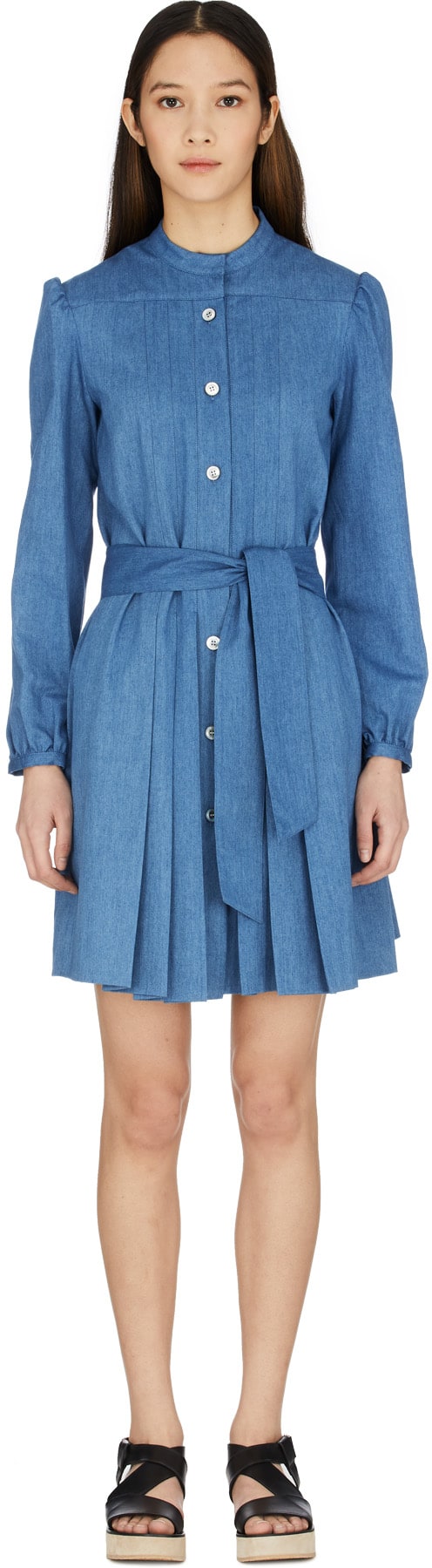 A.P.C.: Bleu Robe Alba Bleu - 1