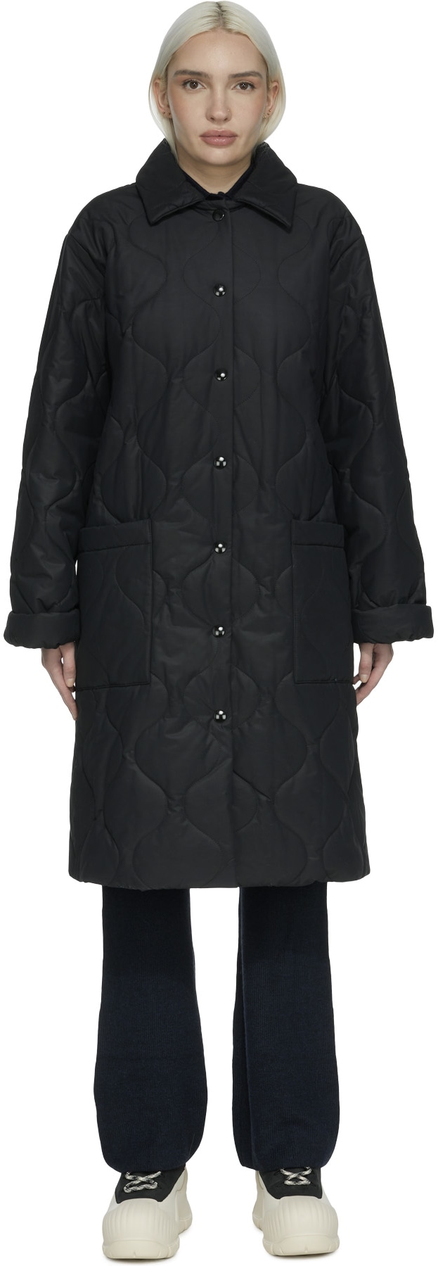 A.P.C.: Black Sarah Long Coat - 1