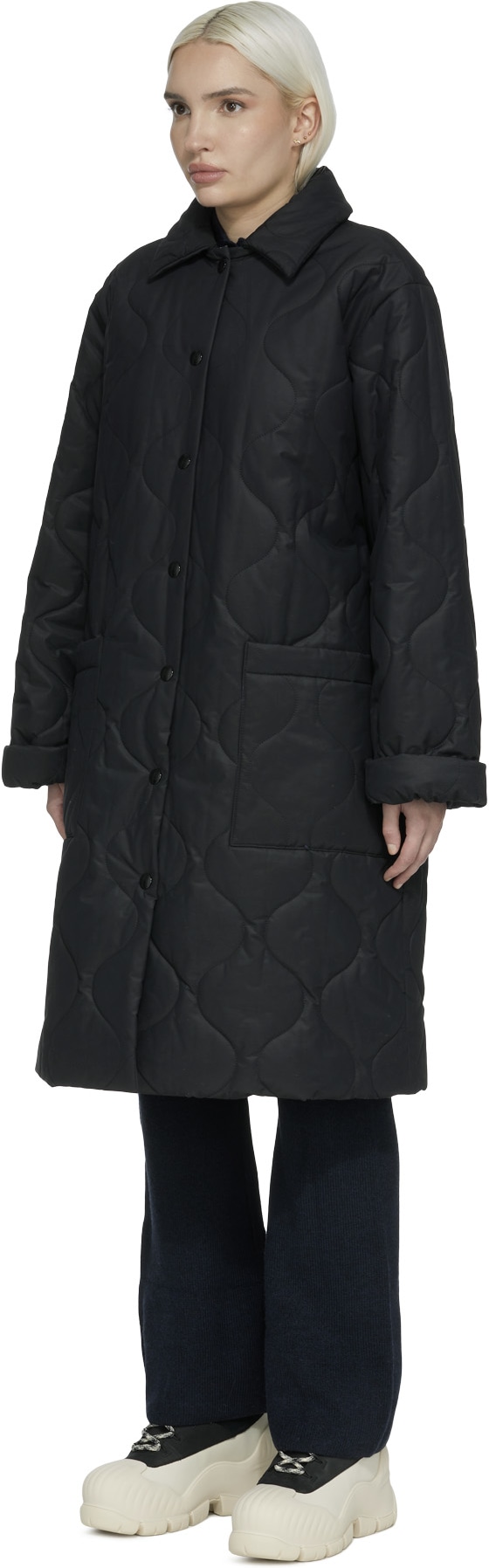 A.P.C.: Black Sarah Long Coat - 2