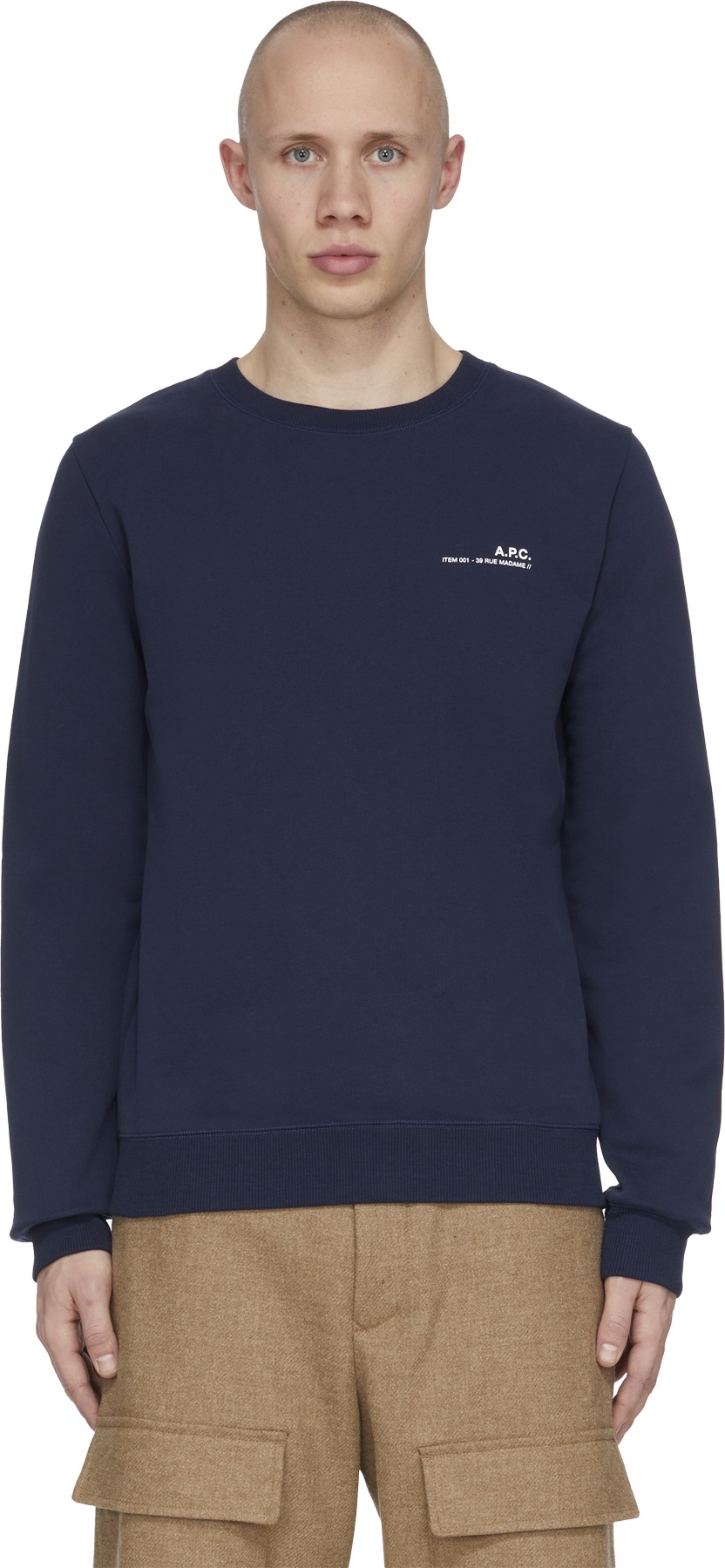 A.P.C.: Blue Item Crewneck Sweater - 1