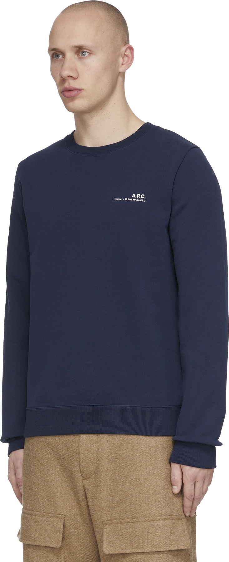 A.P.C.: Blue Item Crewneck Sweater - 2