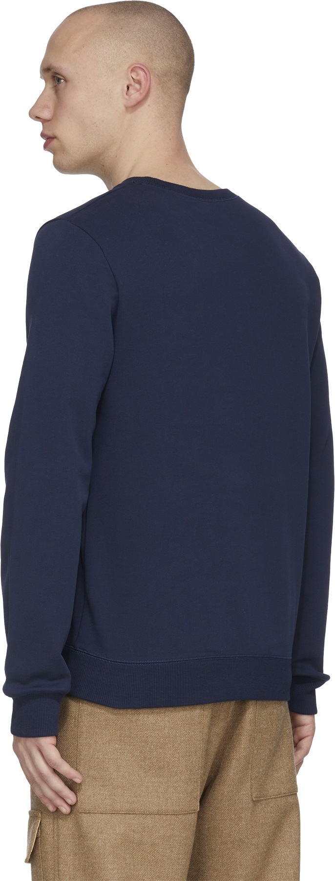 A.P.C.: Blue Item Crewneck Sweater - 3