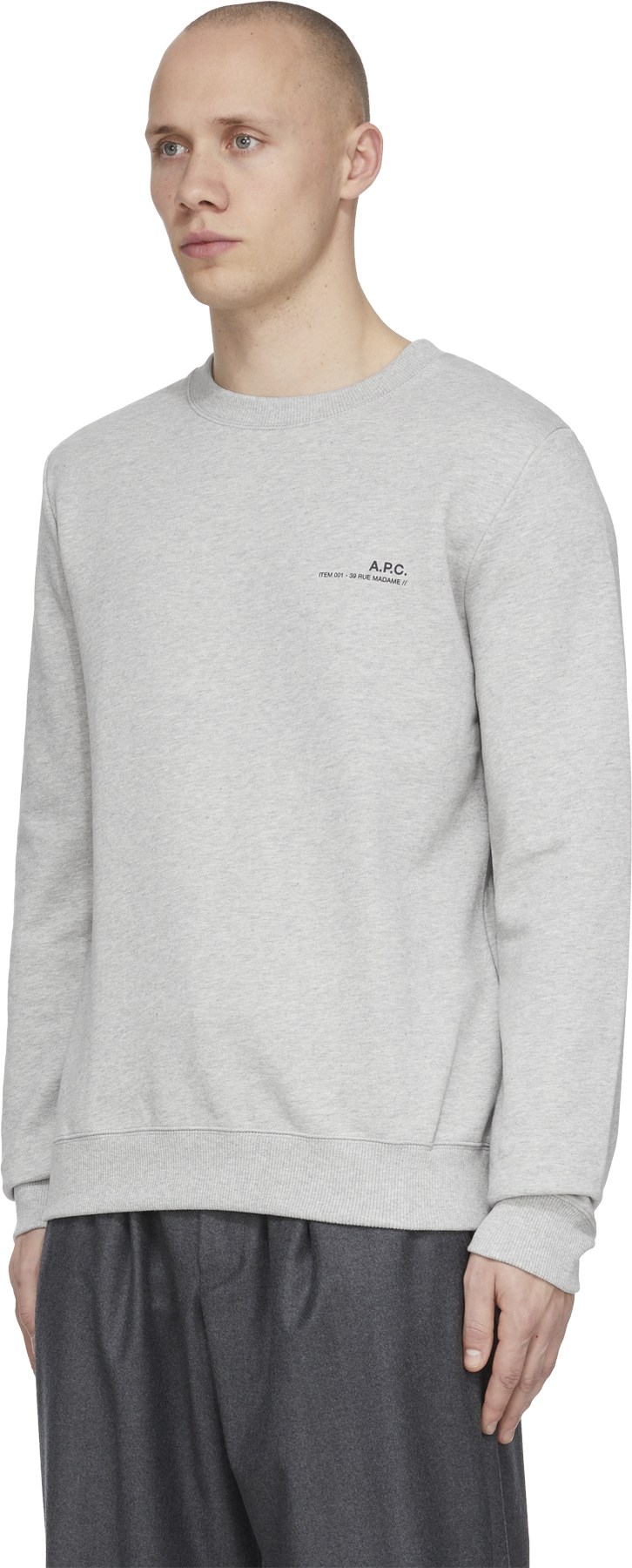 A.P.C.: Grey Item Crewneck Sweater - 2