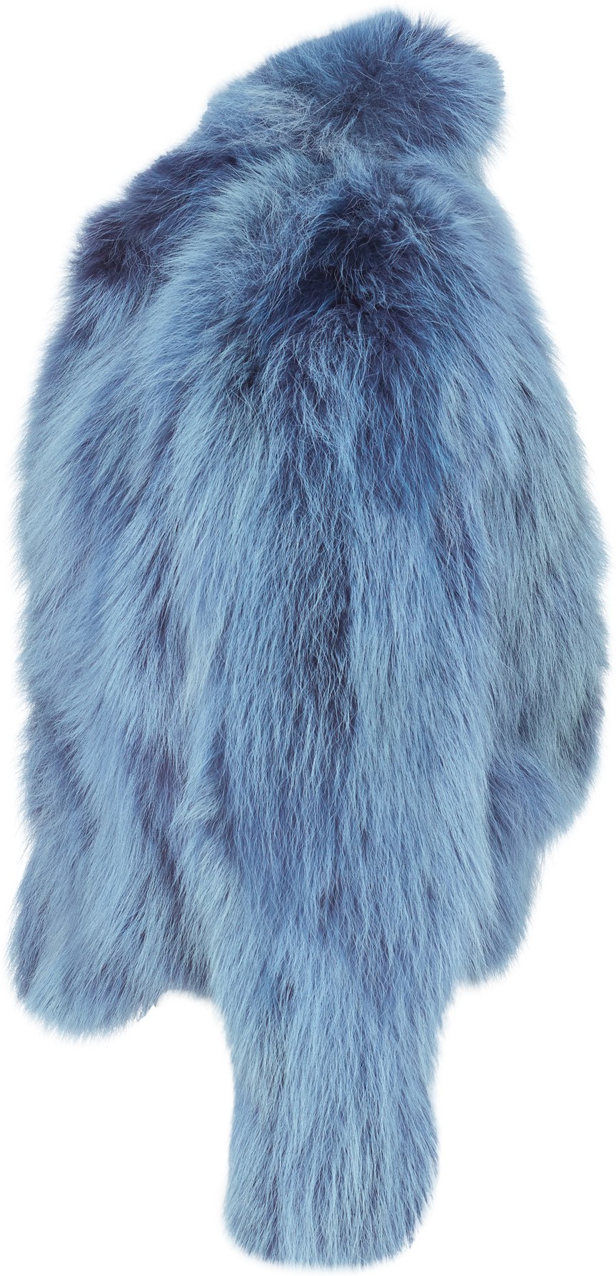 influenceu: Bleu Manteau en Fourrure de Coyote Bleu - 2