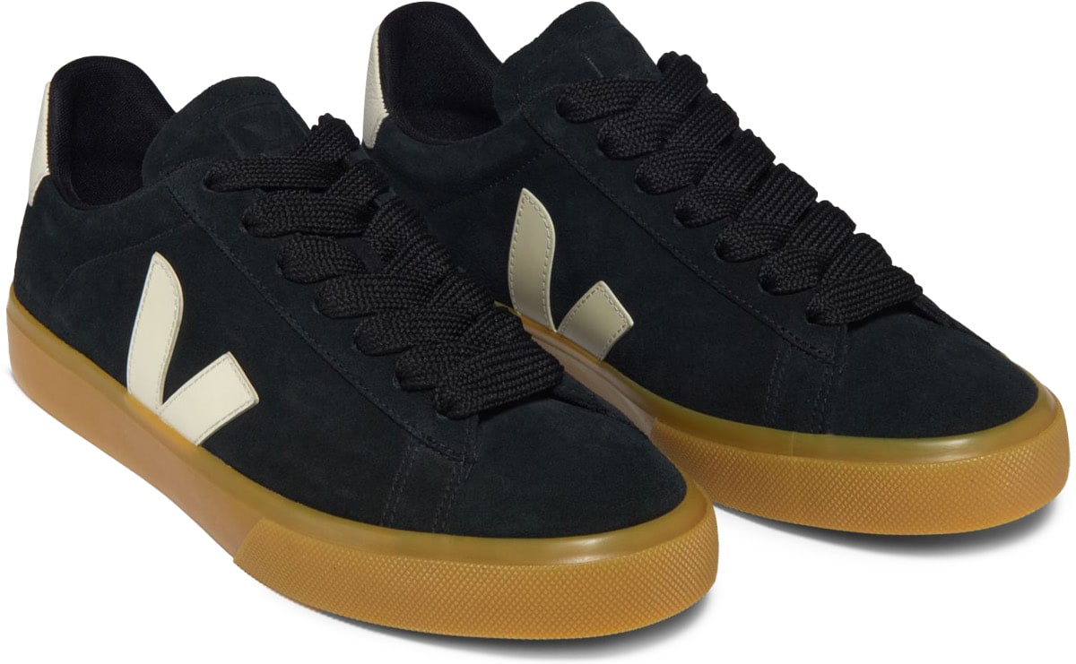 VEJA: Noir Field Bold Suede Noir - 3