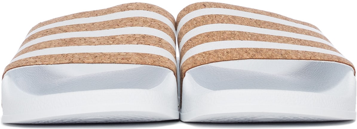 adidas Originals: White Adilette Slides - 3