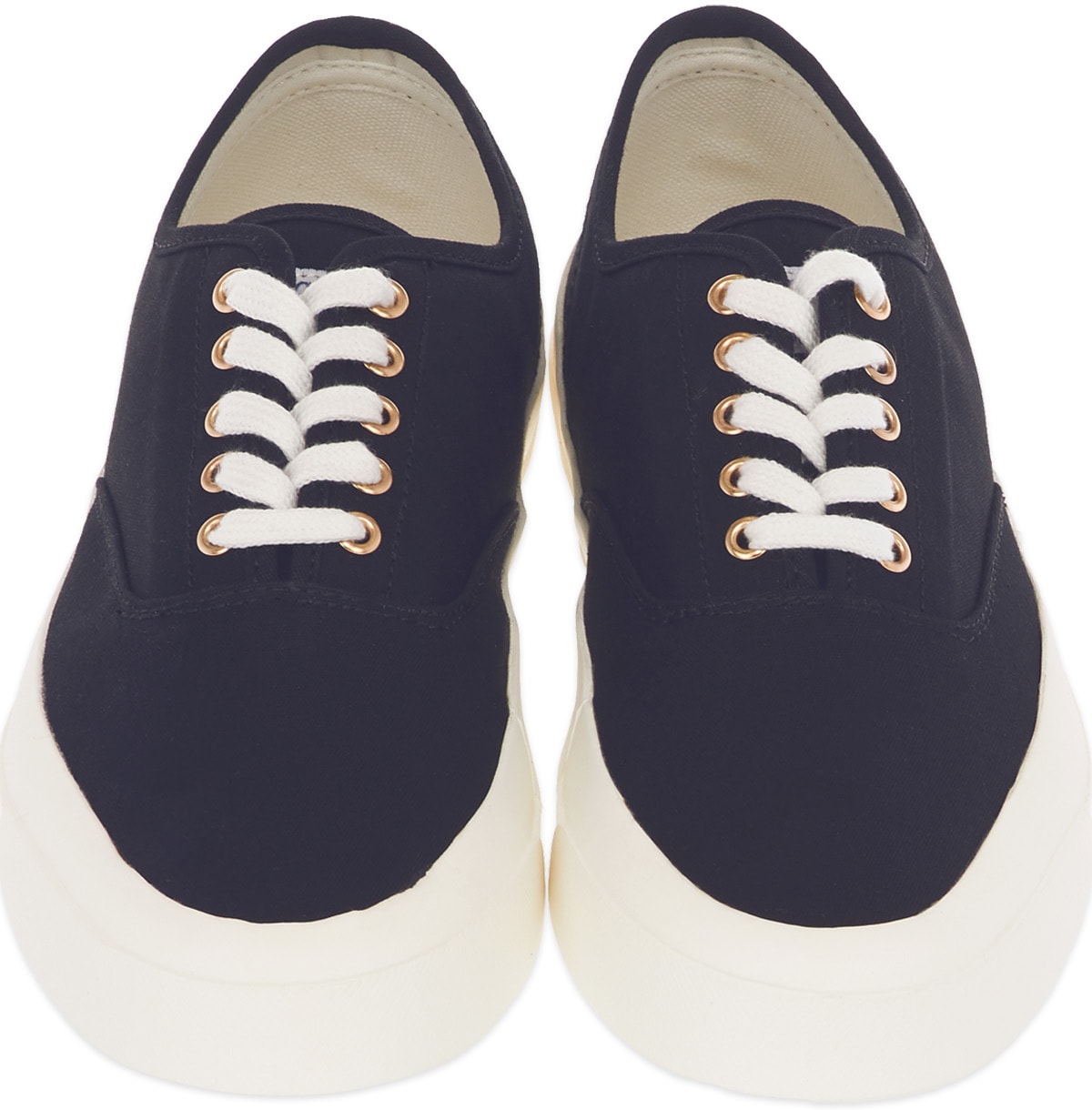 Maison Kitsuné: Blue Canvas Laced Sneaker - 4