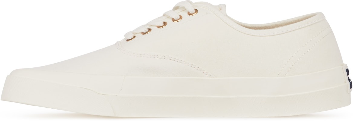 Maison Kitsuné: White Canvas Laced Sneaker - 2