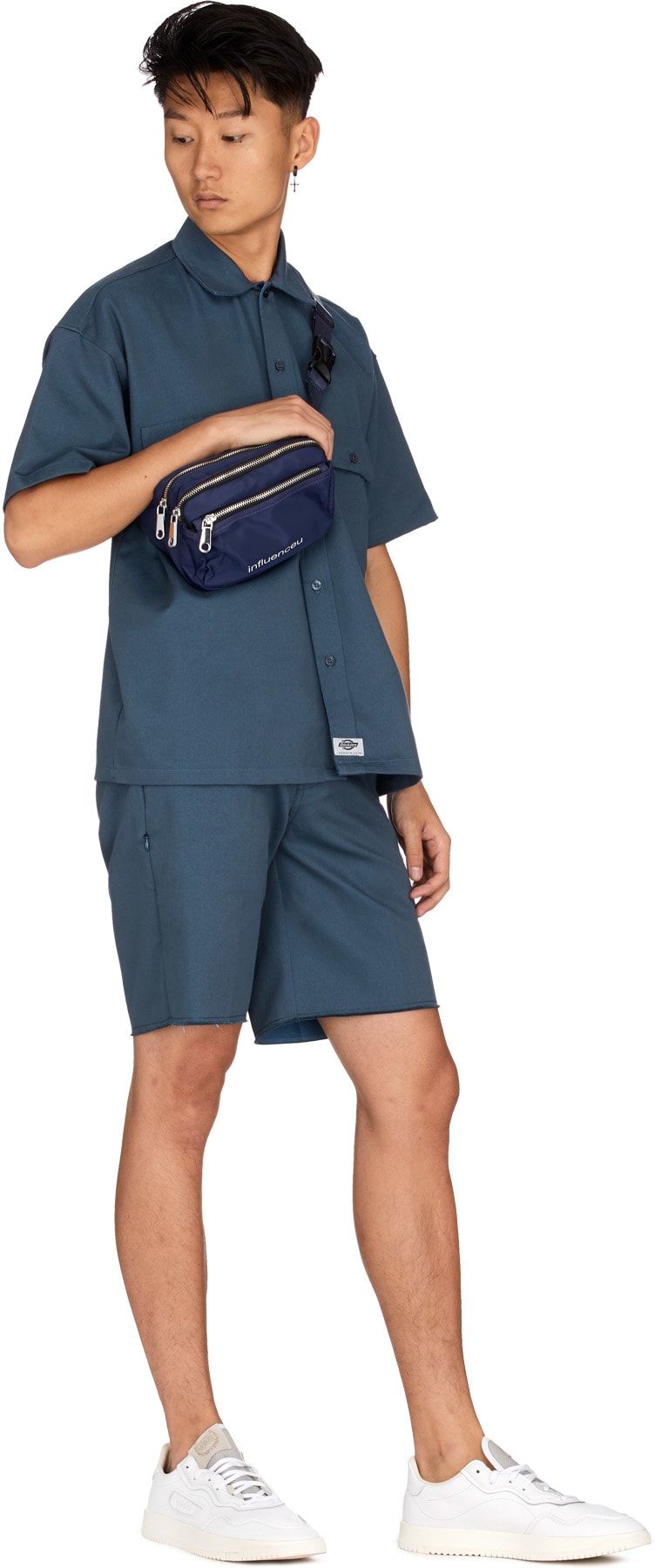 Dickies: Blue Cut Off Shorts - 4