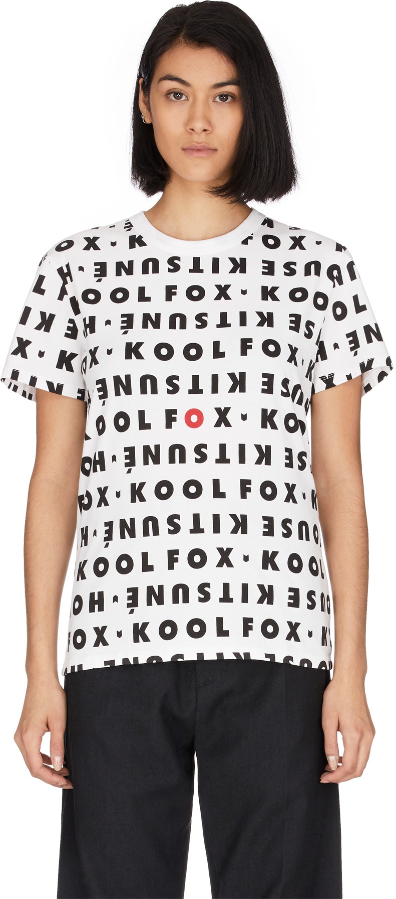 Maison Kitsuné: Blanc T-Shirt Kool Fox Intégral Blanc - 1