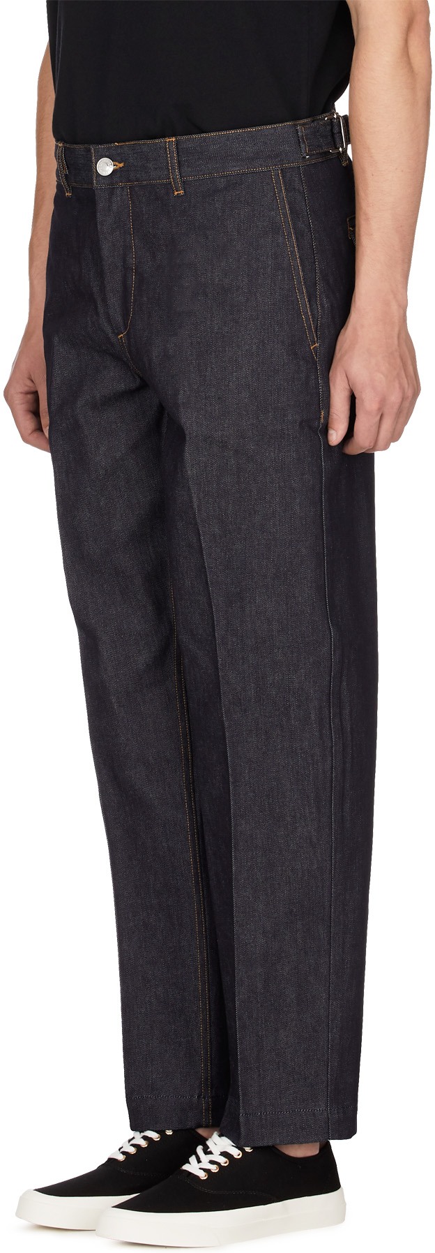 Maison Kitsuné: Blue Cropped Pant - 2