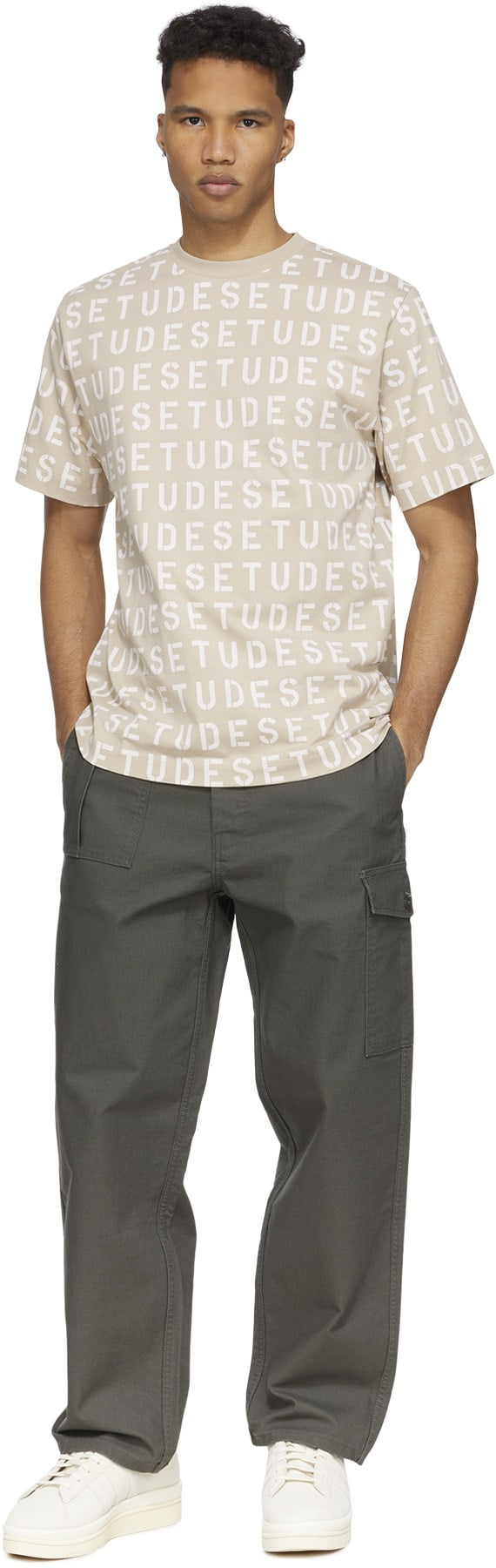 Études: Neutrals Wonder Allover Stencil T-Shirt - 4