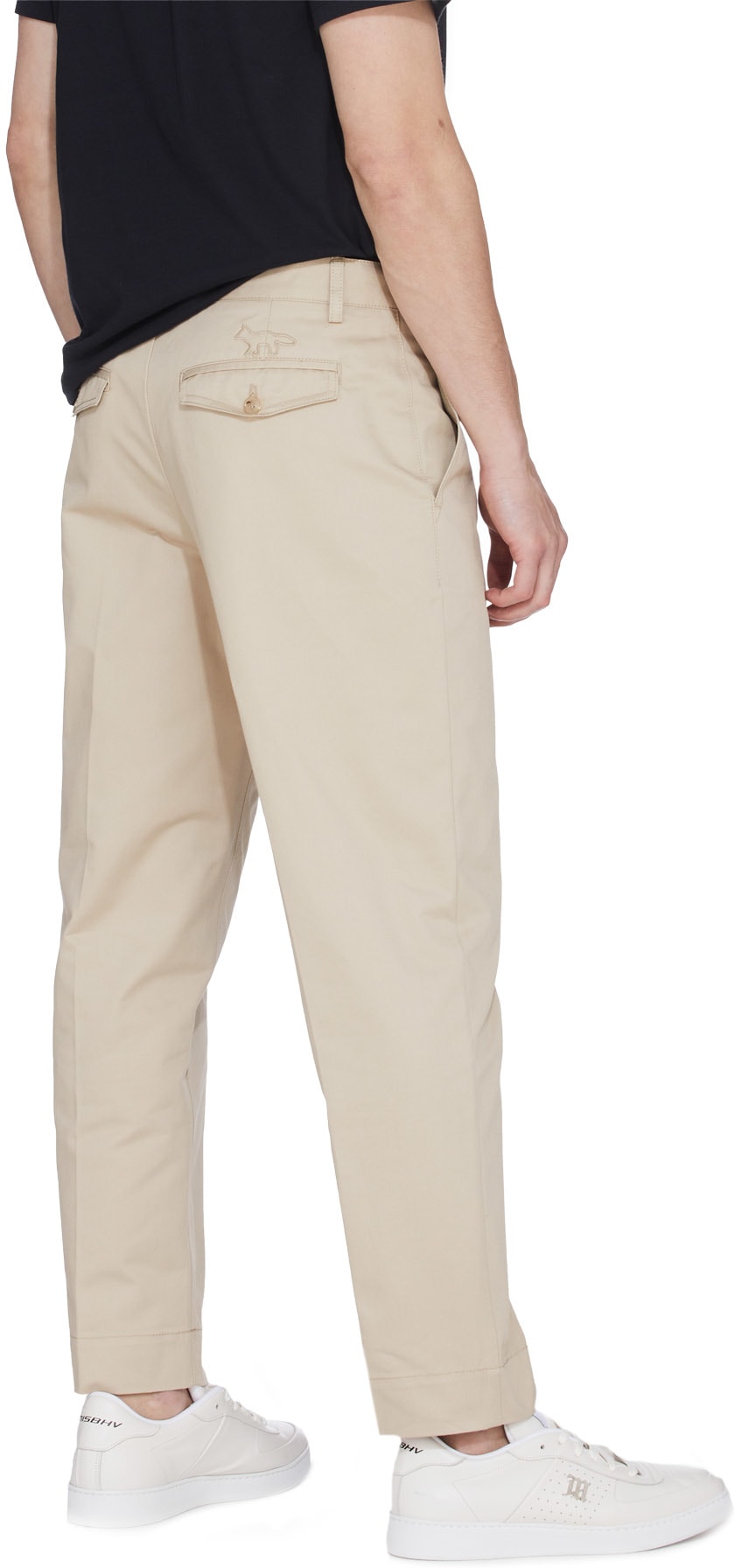 Maison Kitsuné: Neutrals 18cm Carrot Pants - 3