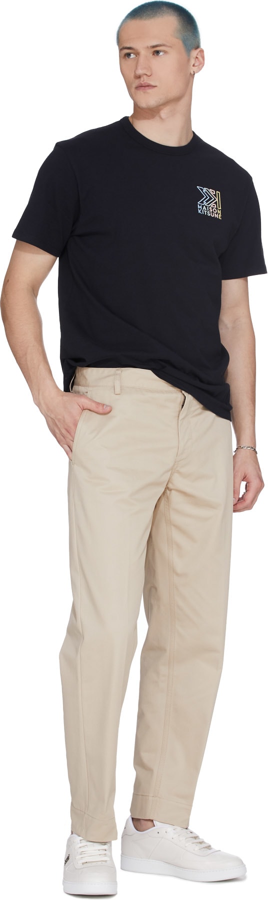 Maison Kitsuné: Neutrals 18cm Carrot Pants - 4