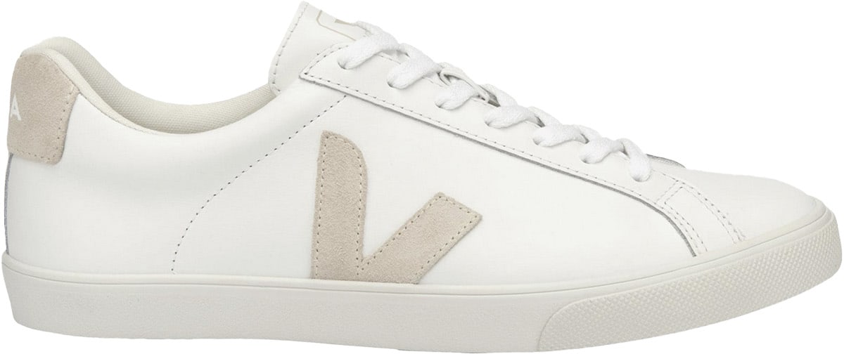 VEJA: Blanc Esplar Logo Cuir Blanc - 1