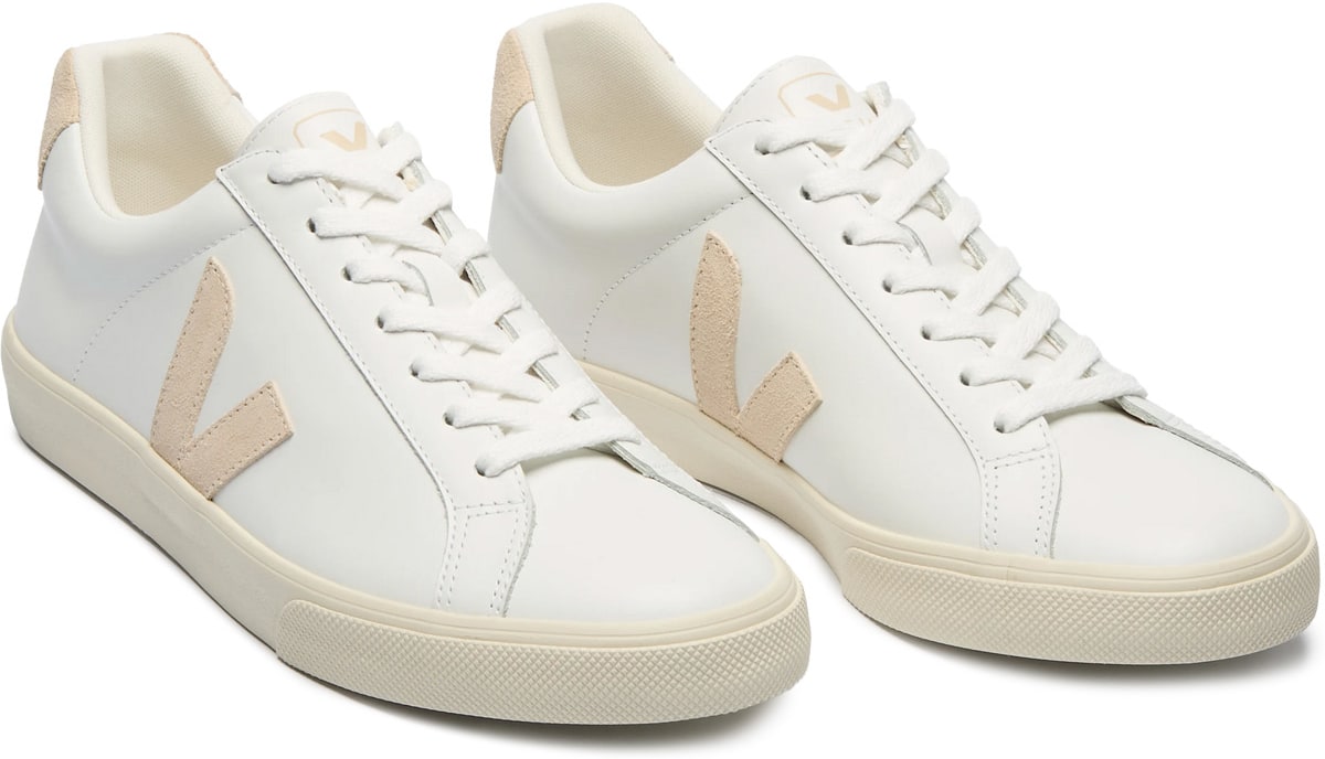 VEJA: Blanc Esplar Logo Cuir Blanc - 2